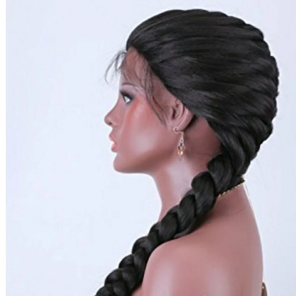 22” BOHO BLACK FRENCH  BRAIDED LaceFront Wig *NEW*